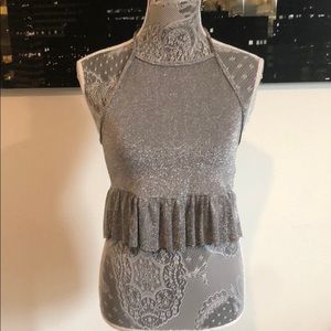 Silver Halter Top
